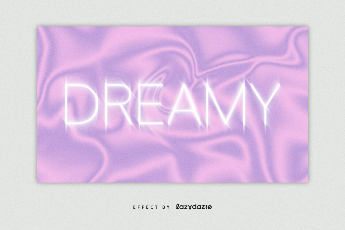 Dreamy neon text effect on silky lavender background perfect for designer templates branding or digital graphics enhancing visual appeal SEO friendly