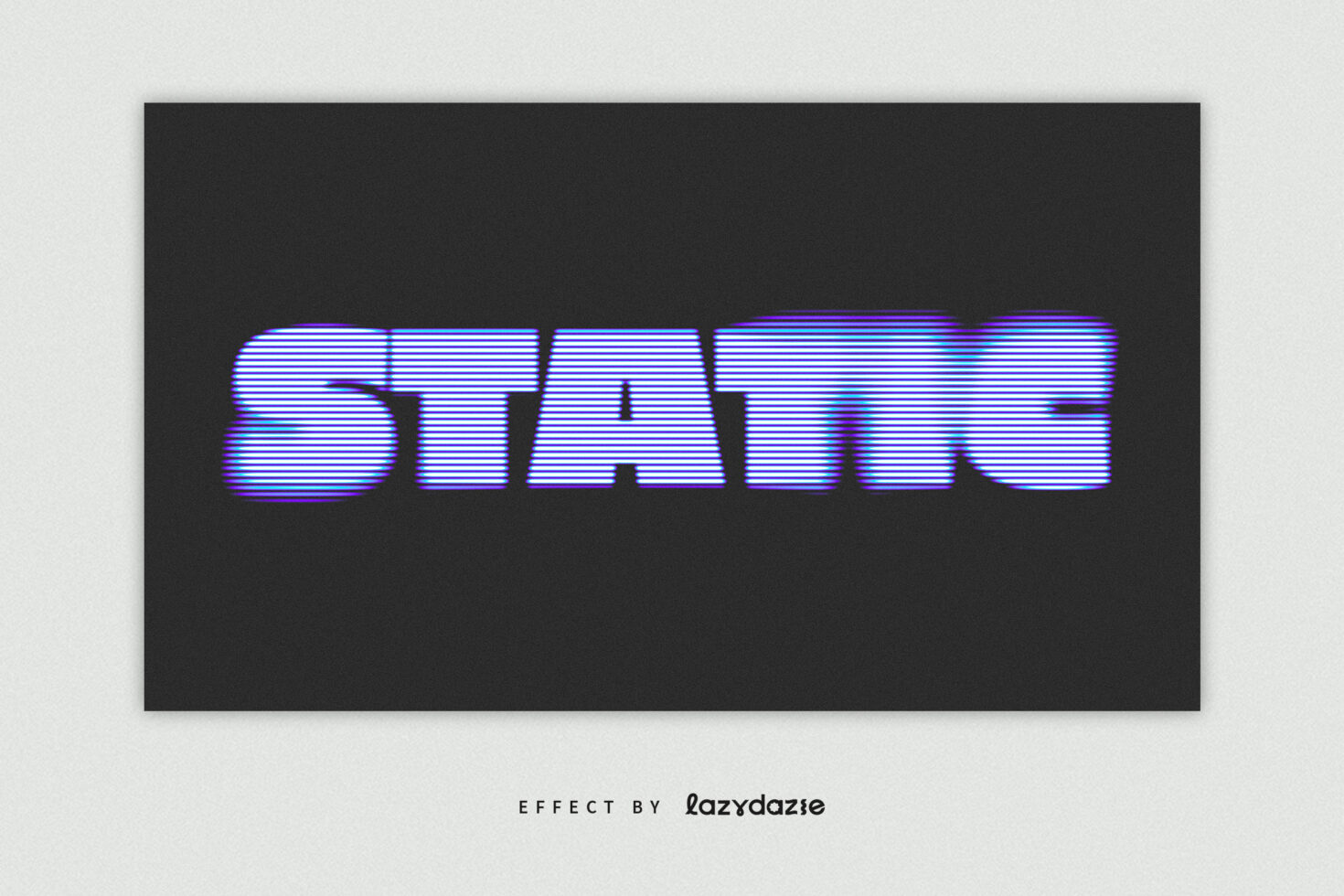 Retro static font effect graphic showcasing bold, distorted text for designers. Perfect for templates, modern design projects, creative typography.