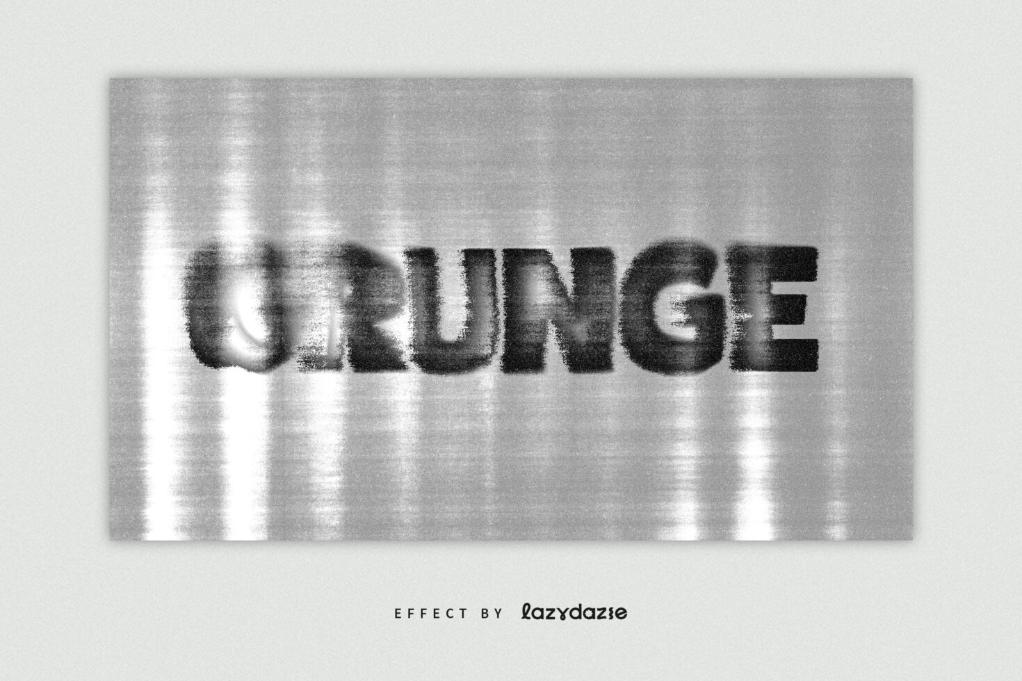 Grunge text effect on distorted metal background perfect for graphic designers seeking unique mockup assets digital templates textured typography