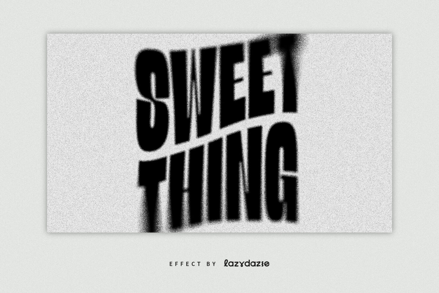 Distorted text effect design with words Sweet Thing in black on a textured background ideal for graphic templates and typography projects