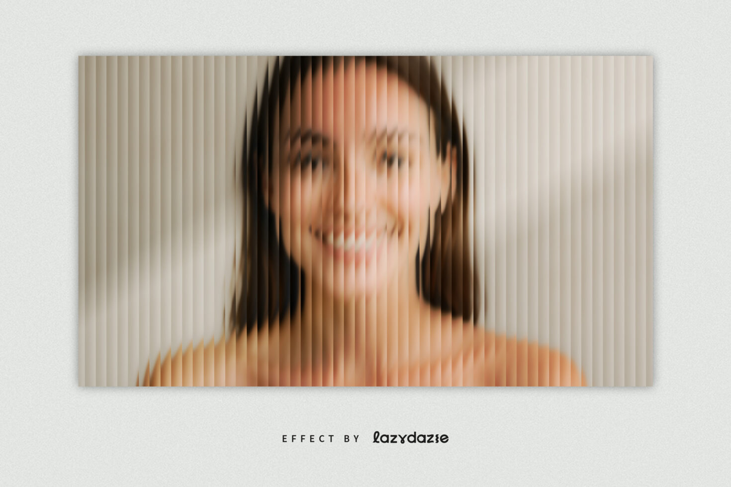 Blurred portrait effect mockup with vertical strip distortion, perfect for creative graphic design projects and visual assets for designers
