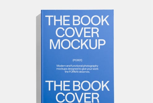 Blue book cover mockup with bold white text on clean layout. Ideal for designers. Keywords: book cover mockup, digital assets, graphic design.