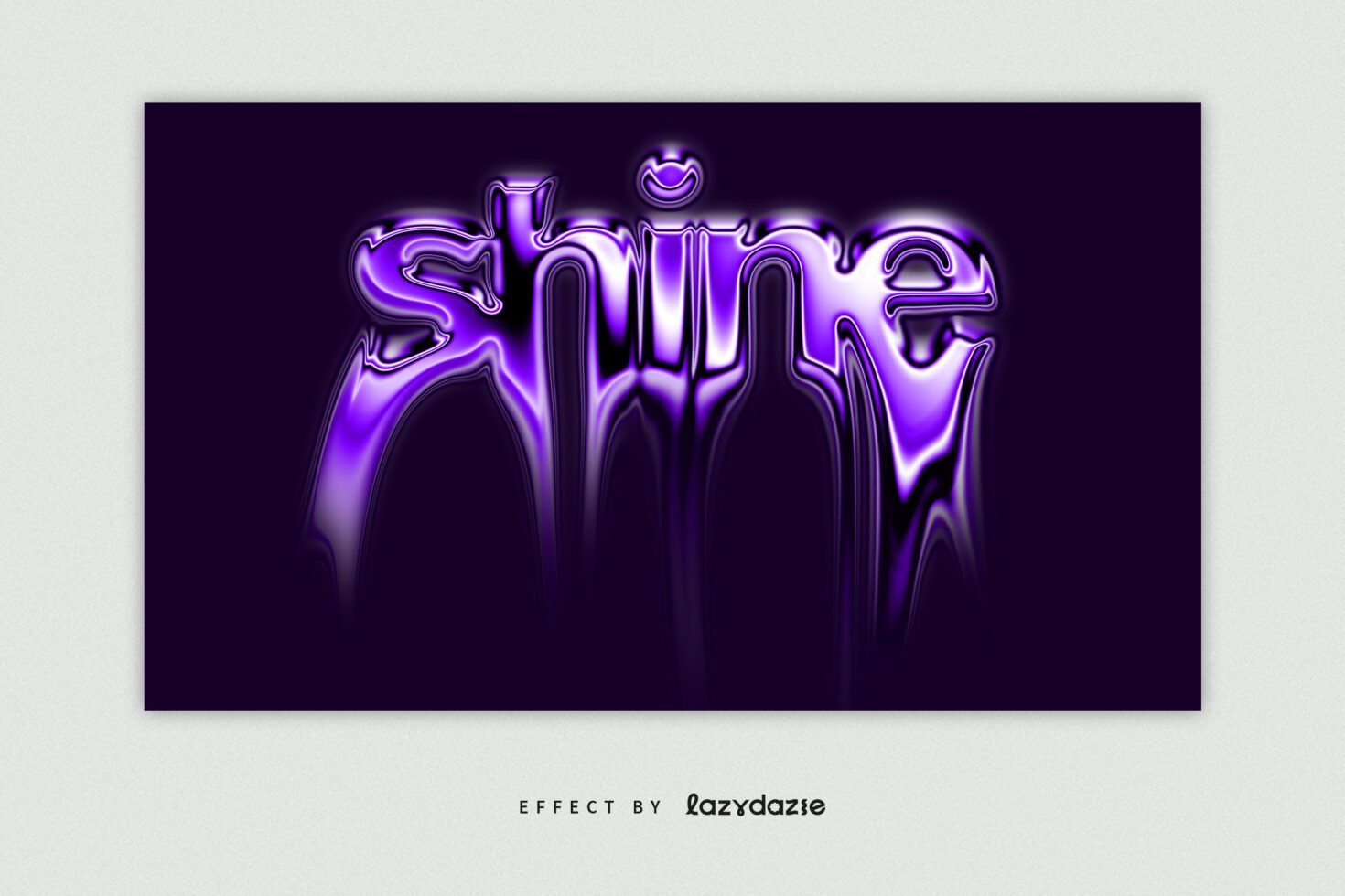 Vibrant purple metallic liquid font design spelling shine suitable for graphic designers. Use for typography enhancement and creative branding projects.