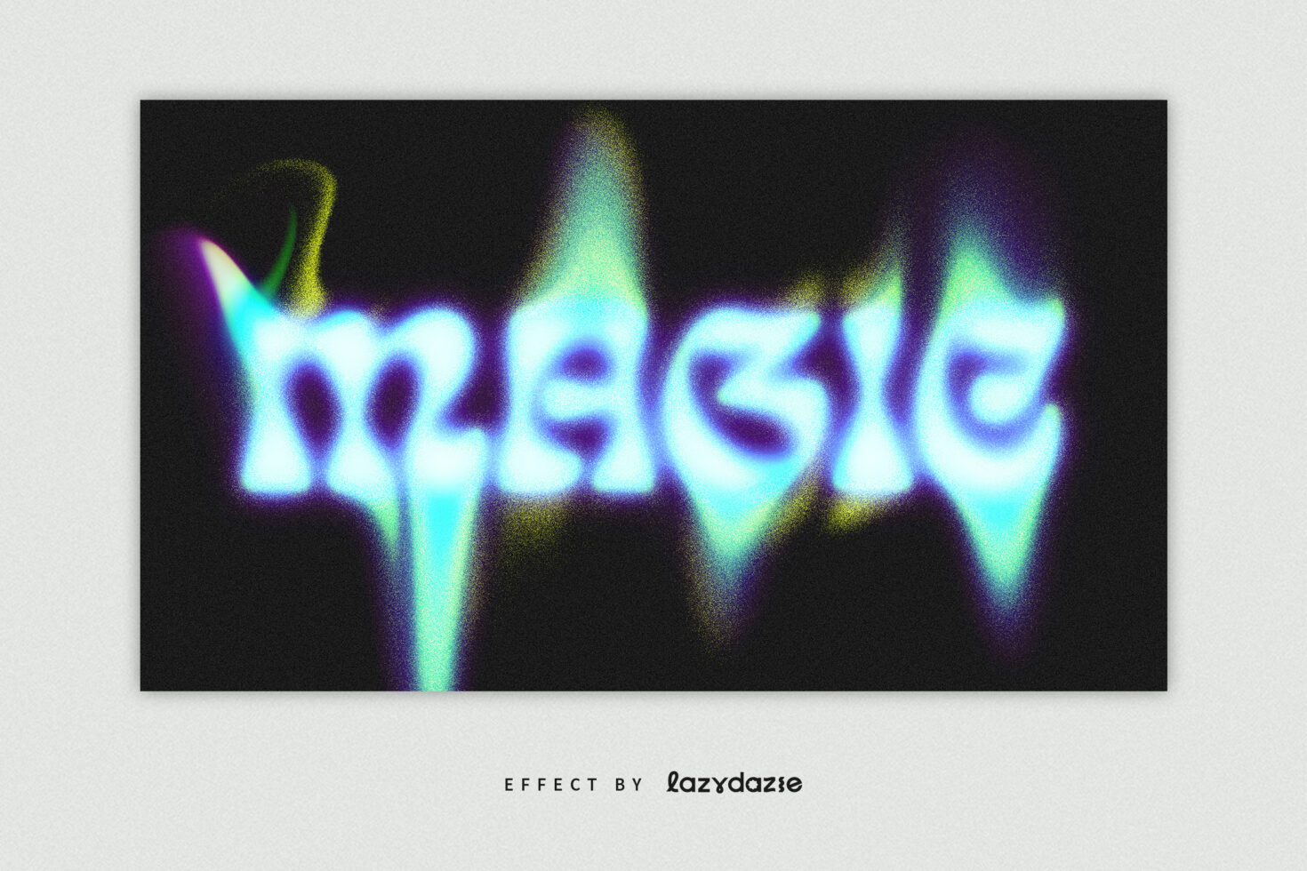 Futuristic neon font effect with blurred glowing letters on dark background ideal for digital design templates and creative graphics projects.