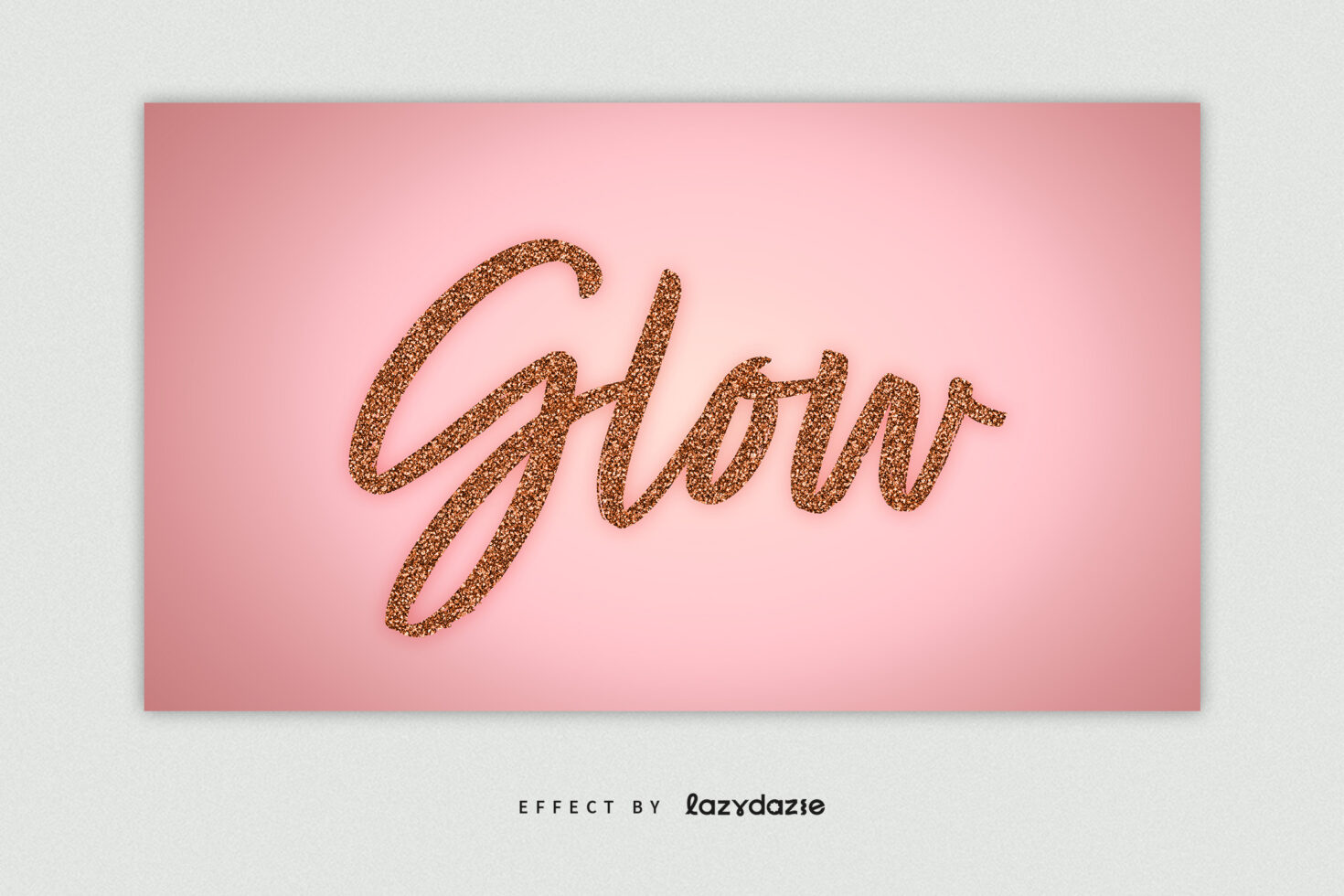 Pink background with the word Glow in glittery lettering. Perfect for text effects, graphics, and typography projects for designers seeking stylish mockups.