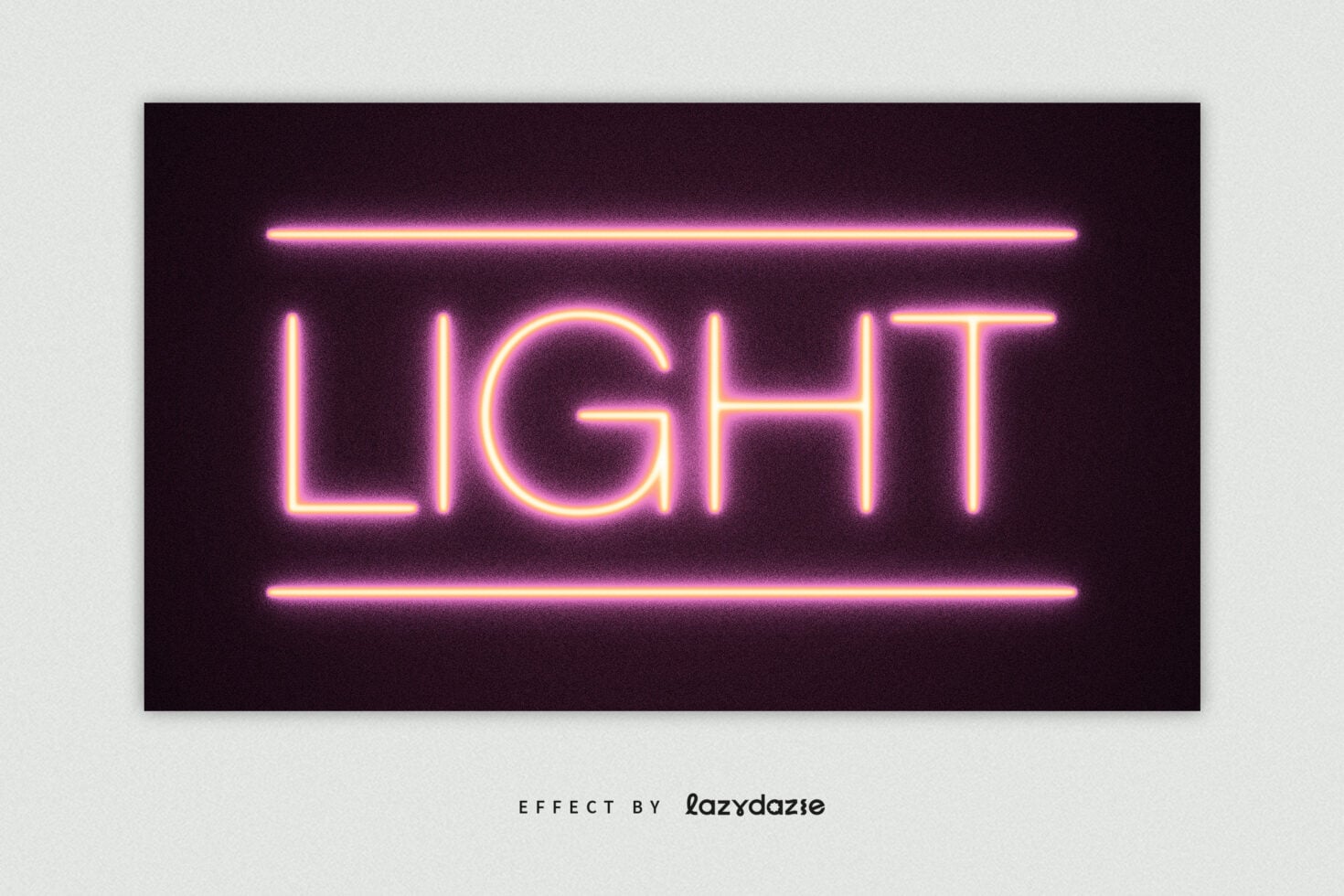 Glowing neon text effect with bright pink yellow outlined letters on dark