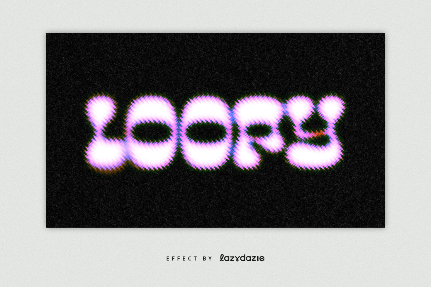 Glitchy text effect with colorful neon outlines on black background suitable for digital graphics and typography templates for designers.