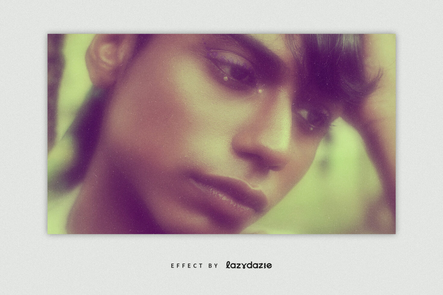 Close-up portrait of a person with a soft grainy artistic effect. Ideal for Photoshop effects, graphic design, photography templates, and creative projects.
