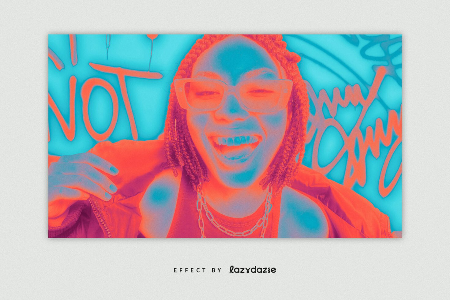 Vibrant neon portrait with graffiti background, featuring creative photo effect. Ideal for graphics, mockups, and designer digital assets.