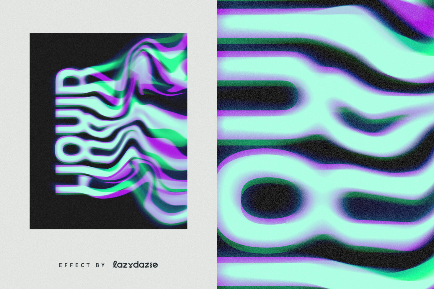 Colorful liquid text effect on a black background vibrant abstract style designer resource typography visual graphics digital asset creative typography