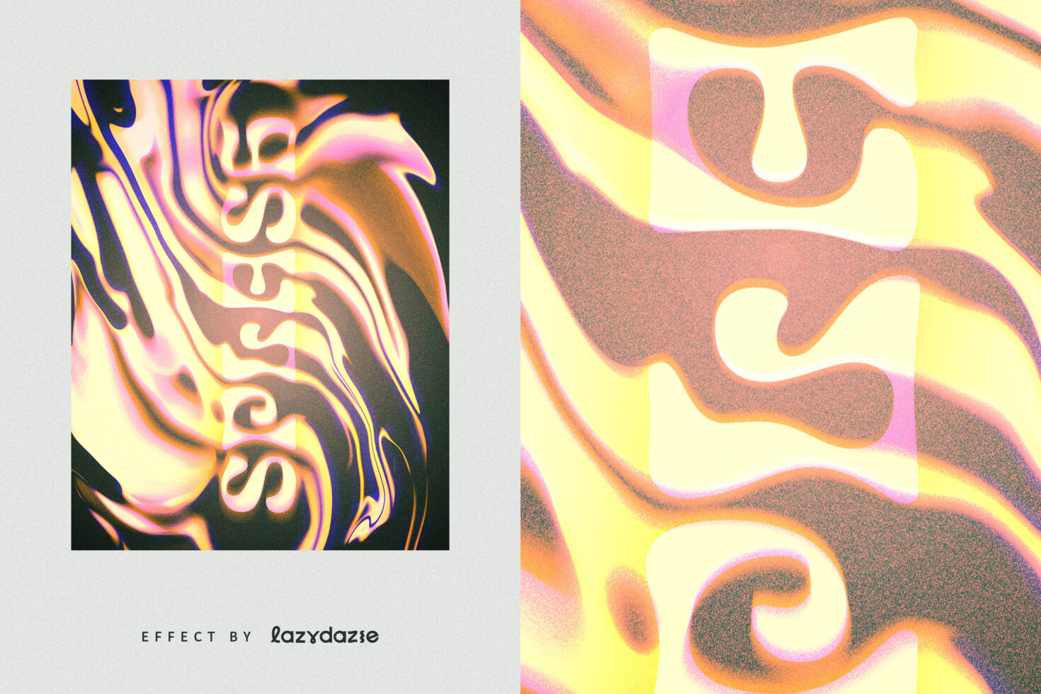 Psychedelic abstract digital art template with vibrant yellow purple swirls ideal for creative graphic design projects. Perfect for modern designers.