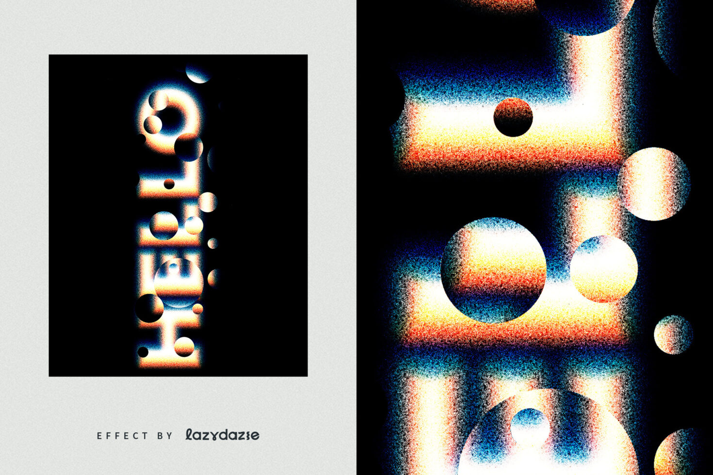 Gradient circle typography template featuring vibrant colors with abstract bubbles. Perfect for designers seeking unique graphic textures and styles.