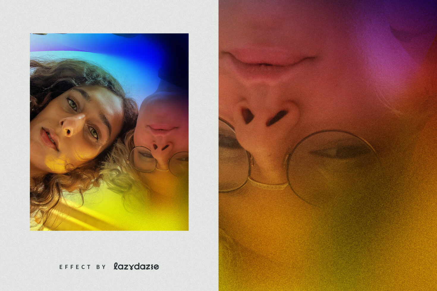 Colorful abstract photo effect overlay with vibrant gradient lights suitable for graphic design projects and creative digital asset mockups