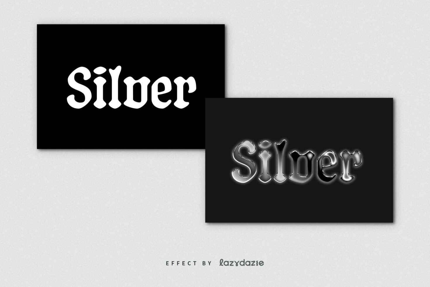 Silver text effect on black background showcasing shiny metal typography ideal for designing projects or creating stylish graphics. Perfect for designers.