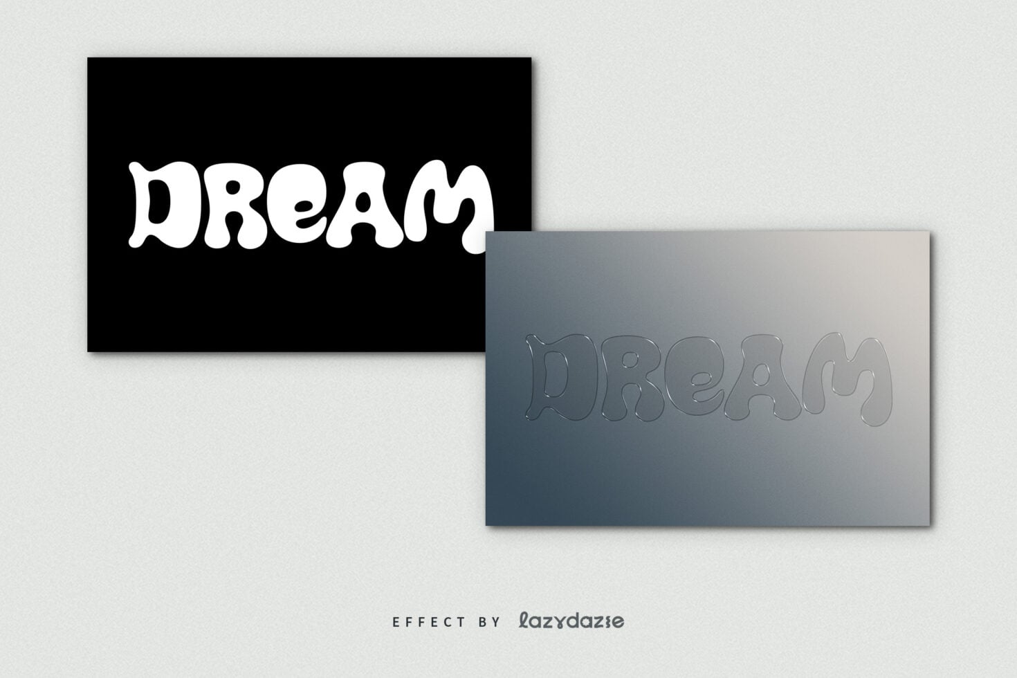 White groovy text with flowing cyan magenta green psychedelic warp overlay effect