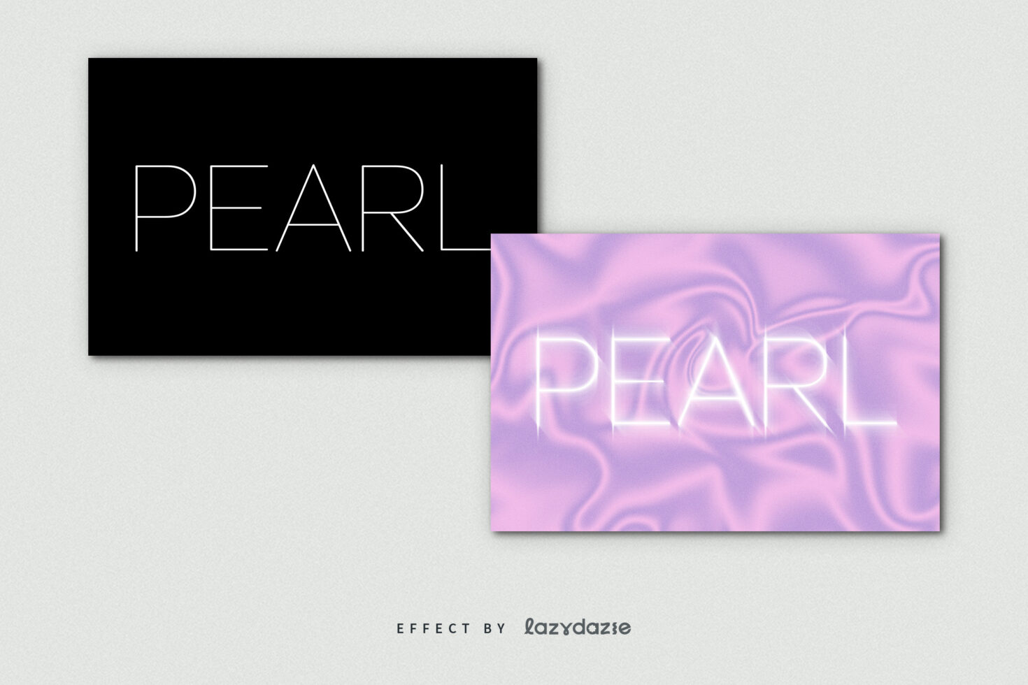 Minimalist typeface poster with the word PEARL on black and purple textured backgrounds. Ideal for graphics mockups fonts design templates SEO.