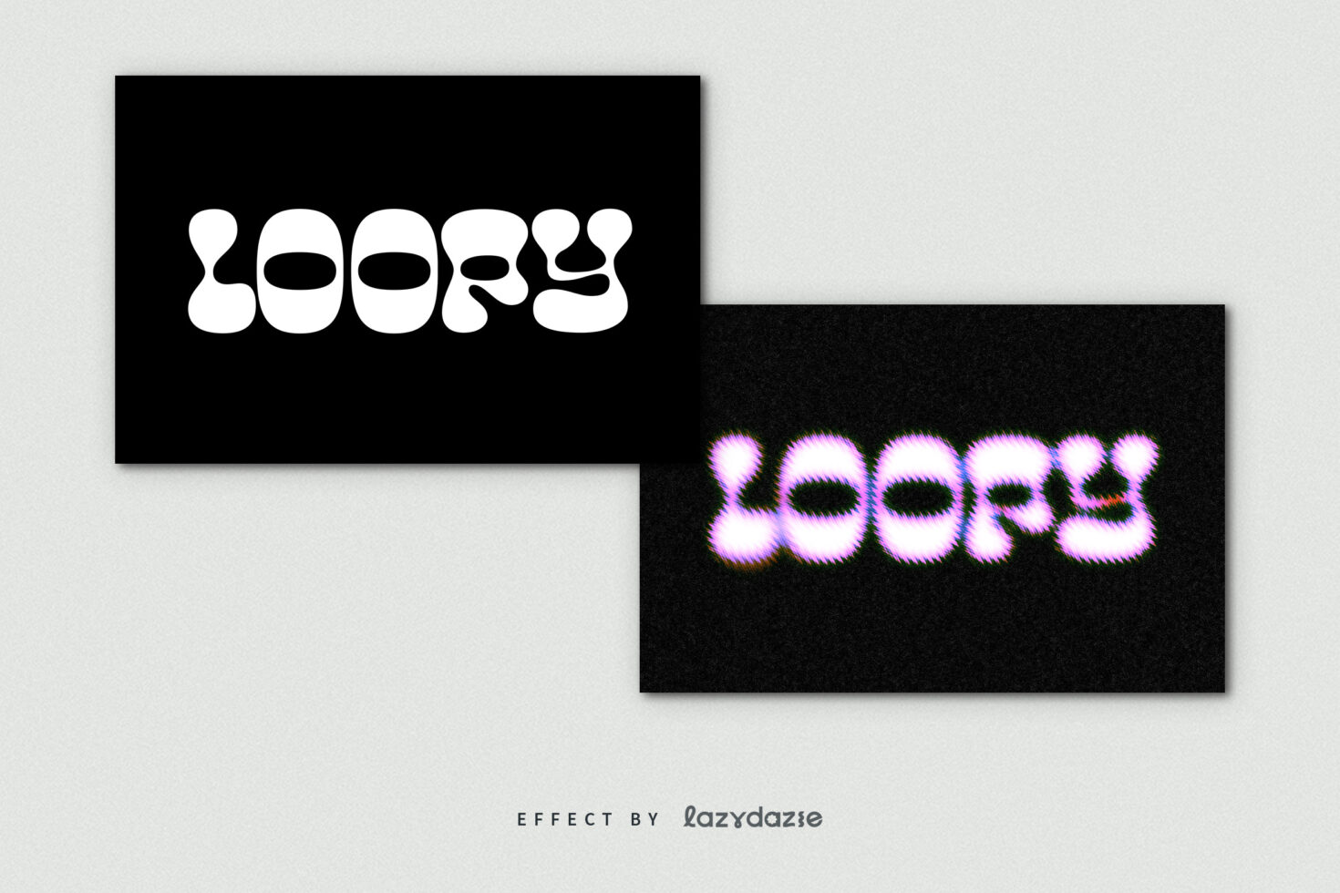Retro text effect design template featuring bold, bubbly font style and vibrant colors. Perfect for designers seeking unique typography assets.