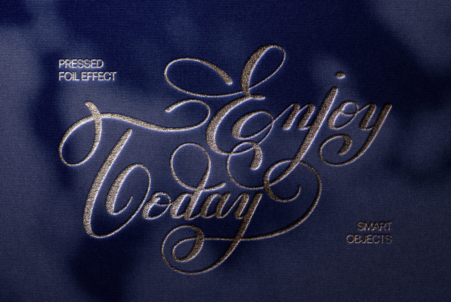 Luxe foil lettering with flourish on navy fabric, labeled Firenze 1790