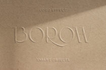 Serif lettering spelling borow with logo effect text on sand surface