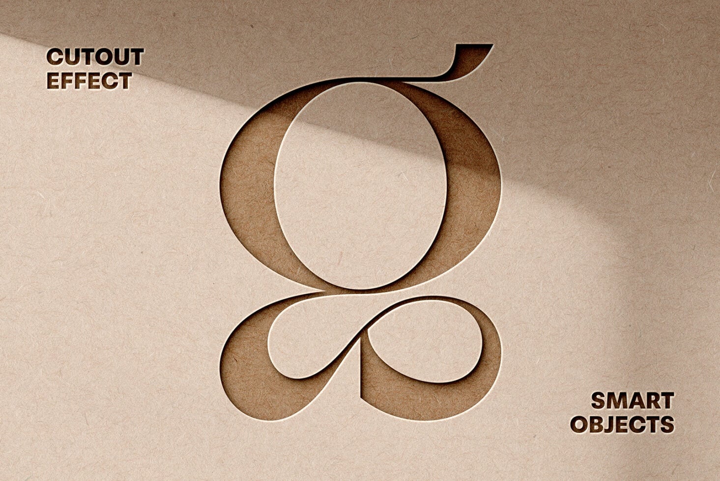Stacked cardboard circles with apple outline cutout effect labeled smart objects
