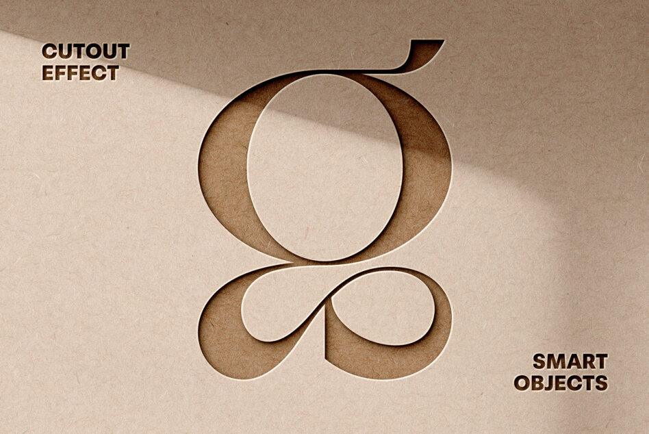 Stacked cardboard circles with apple outline cutout effect labeled smart objects