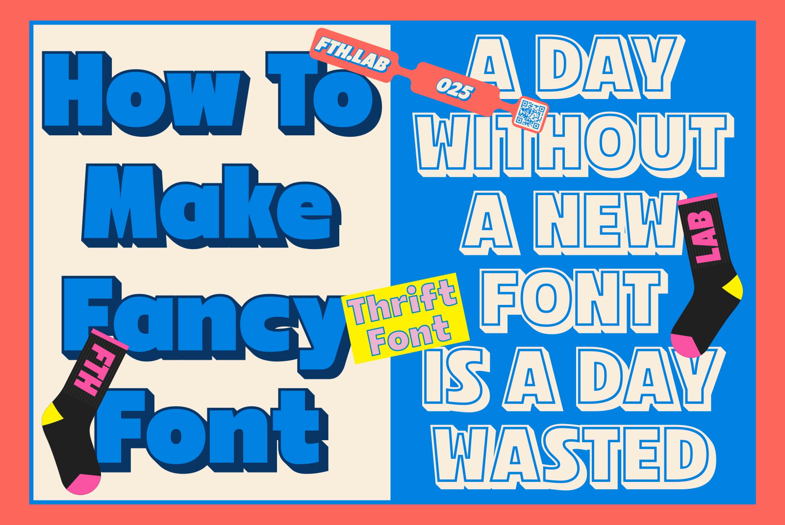 Vibrant font tutorial showing how to make fancy fonts with colorful block letters