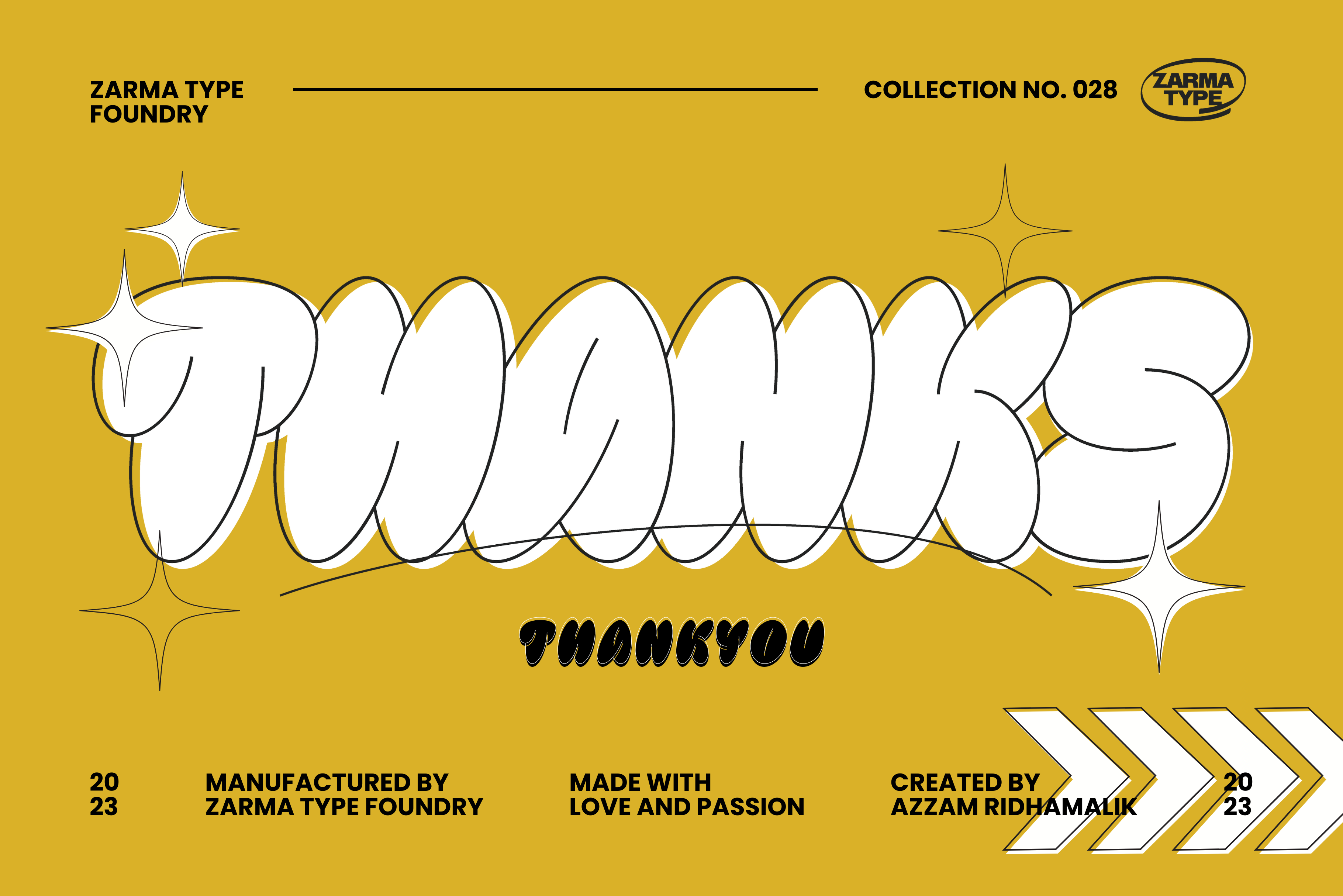 Bold graphic design featuring the word THANKS in a playful bubble font. Ideal for designers, typography enthusiasts, and branding projects.