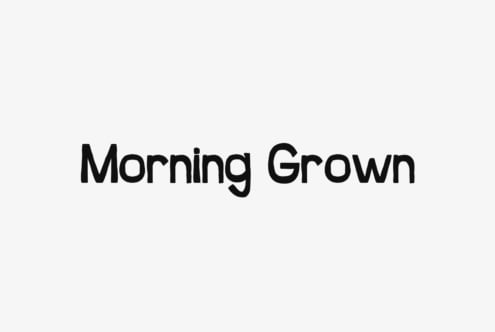 Bold playful font Morning Grown on white background ideal for designers seeking unique typography resources for graphics templates or branding projects