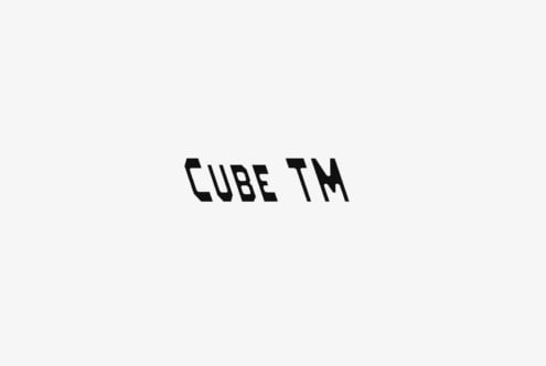 Geometric font Cube TM on white background ideal for modern graphic designs typography projects digital assets suitable for designers fonts marketplace