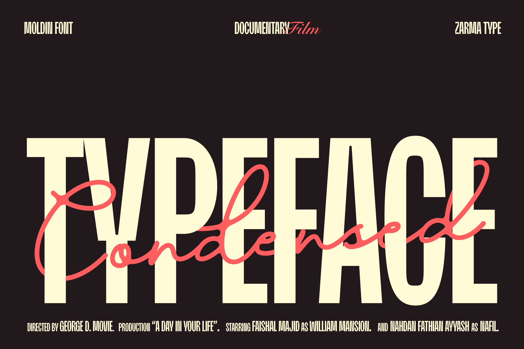 Bold and elegant condensed typeface with a modern design, ideal for designers seeking unique fonts for posters, branding, and graphic design projects.
