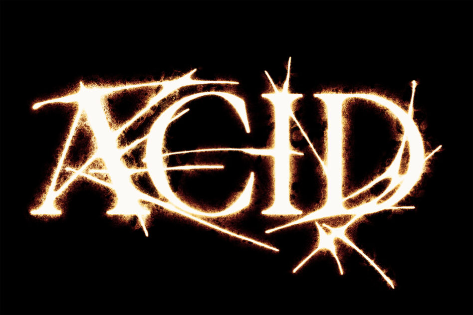 Golden glowing text with jagged spark effects on dark background