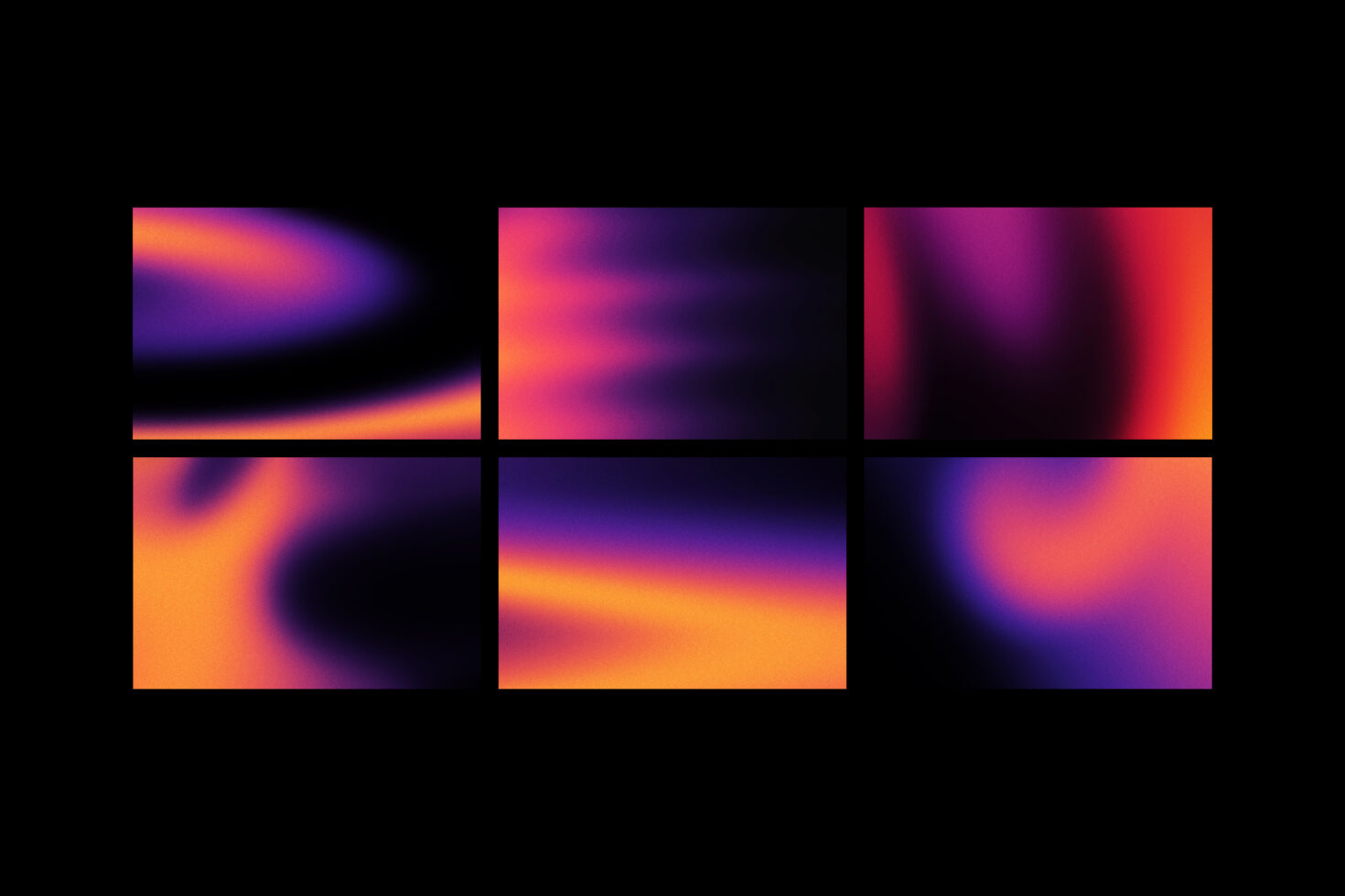 Gradient abstract backgrounds in vibrant purple and orange tones; ideal for graphic design projects and templates; digital asset for designers.