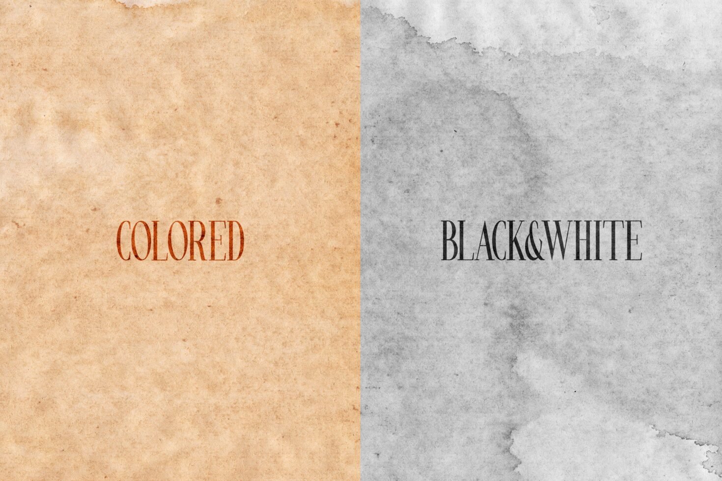 Dual textured backgrounds in colored and black and white variations, ideal for graphic design mockups, templates, and creative projects.