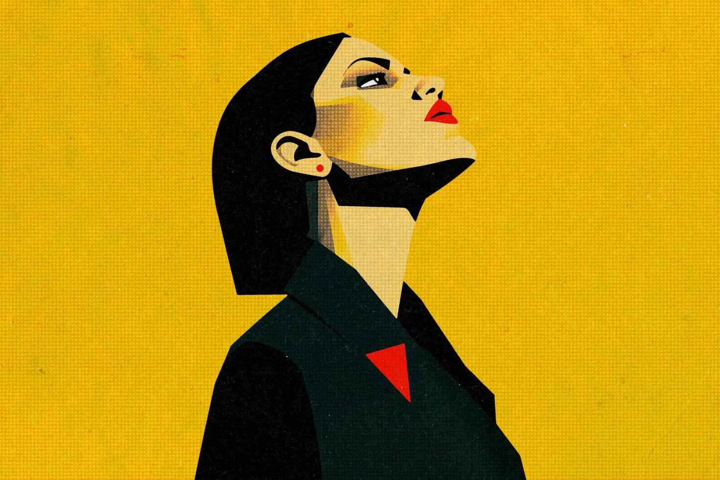 Bold geometric art of a woman with vibrant colors and textured design ideal for graphic design projects digital illustrations and creative templates