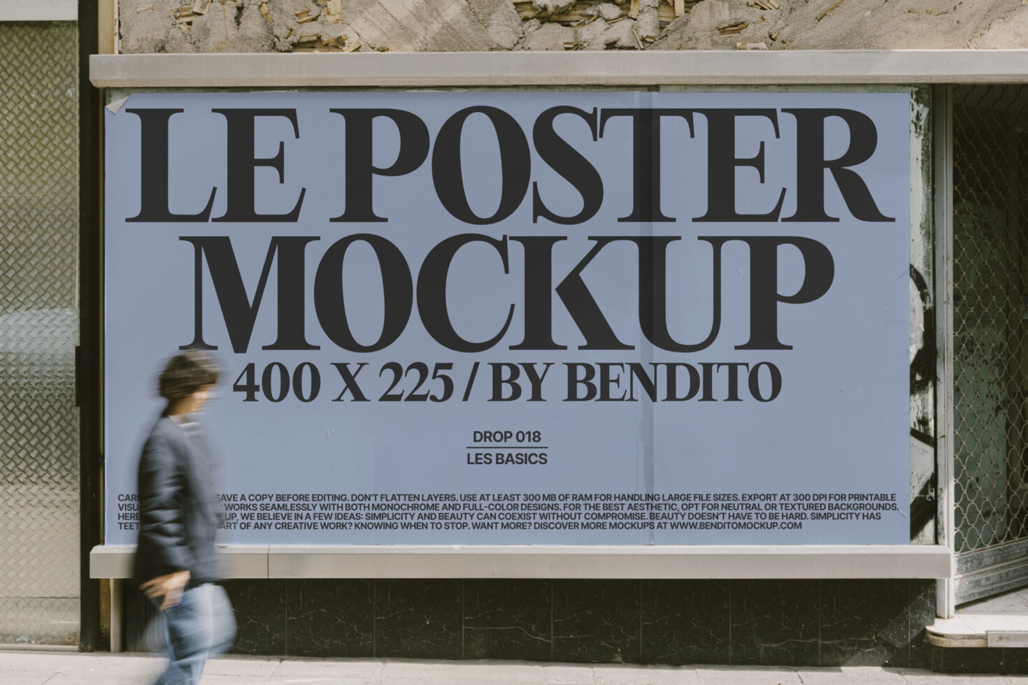 Street poster mockup 400x225 featuring bold typography on urban wall suitable for designers digital assets store keywords mockups SEO template graphics