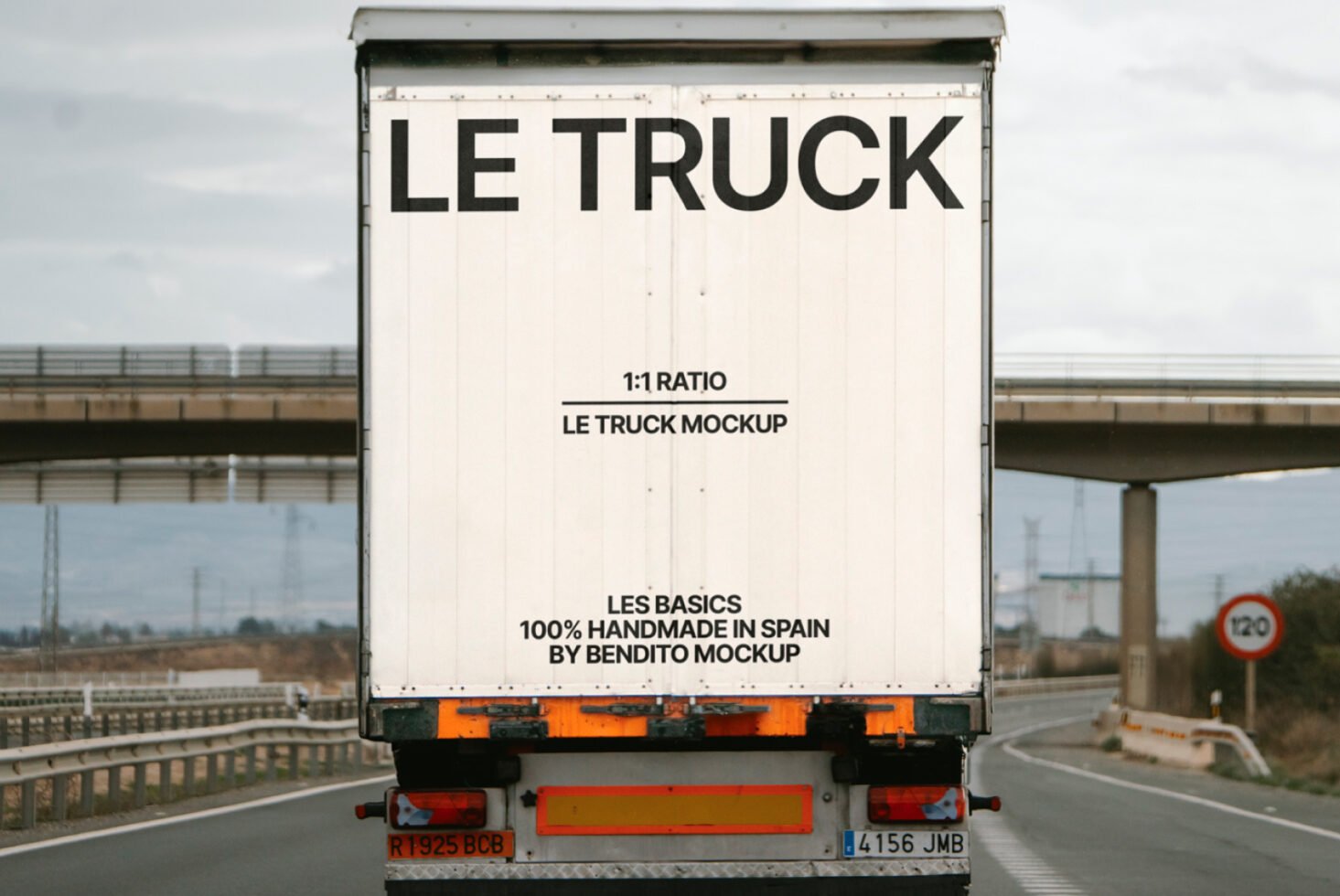Truck mockup design with 1:1 ratio perfect for branding presentations. High-quality graphic asset for designers, showcasing realistic details.