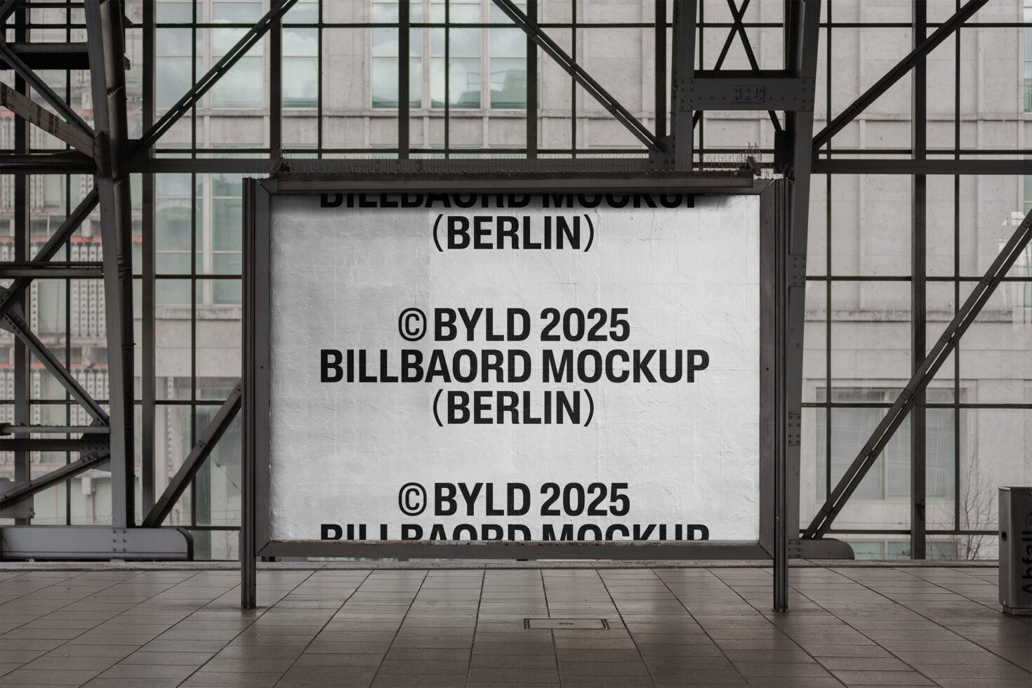 Urban billboard mockup in a modern city setting suitable for advertising templates design projects for designers showcasing branding.