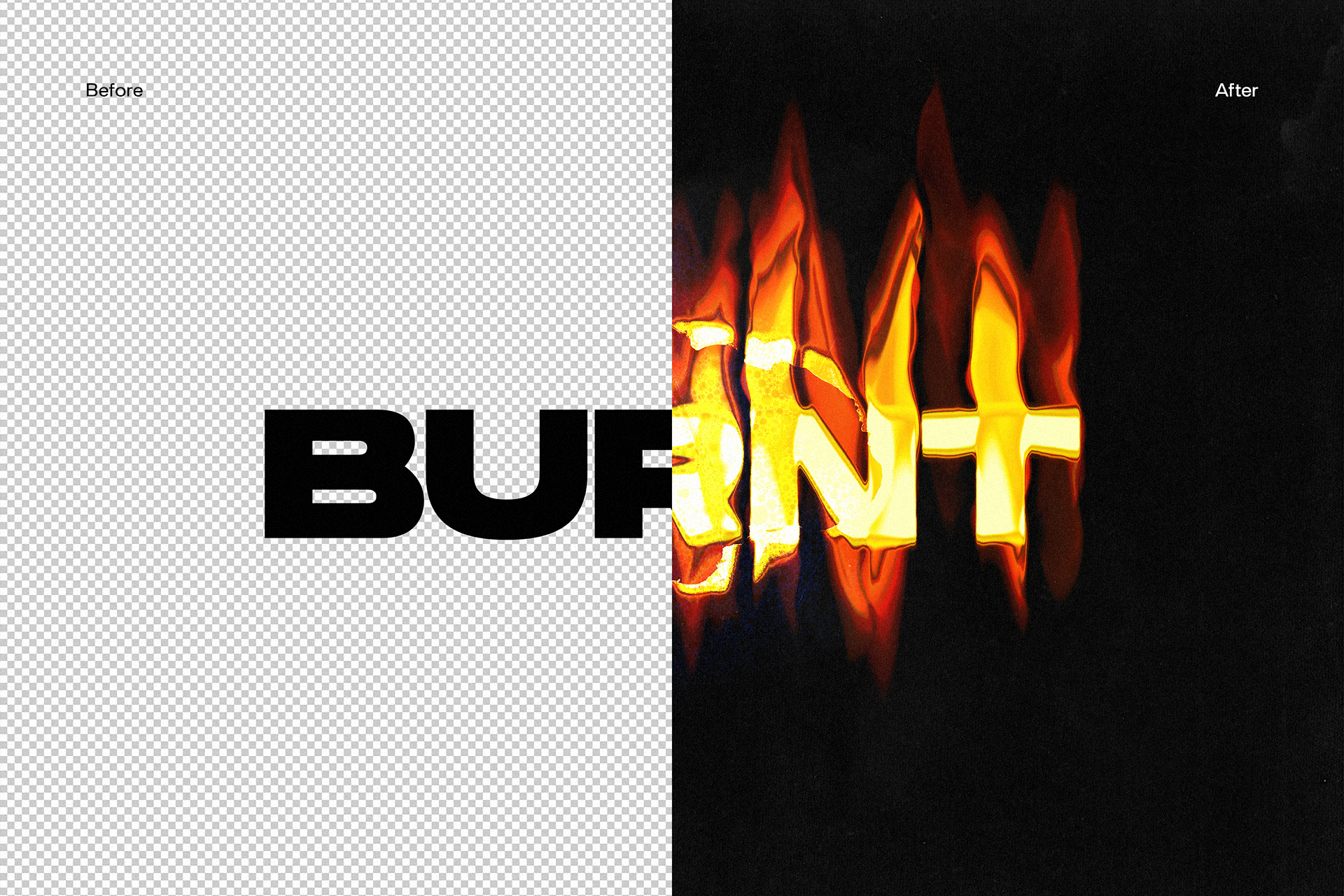 Burnt Flaming Text Effect, Photoshop Effect Graphic | Supply.Family
