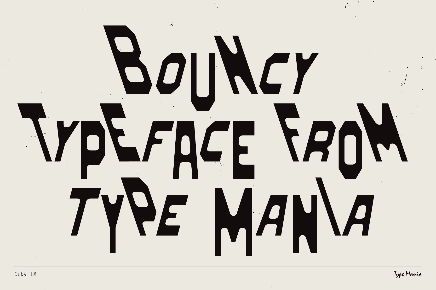 Bouncy typeface seen on creative font graphic design template featuring abstract bold letters for designers seeking unique typography assets.