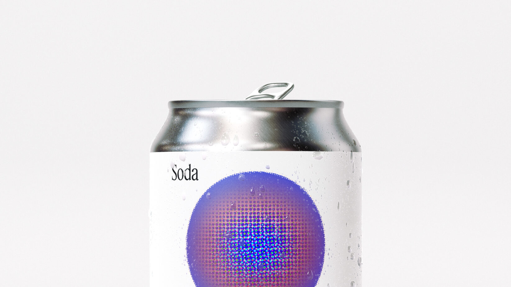 Soda can mockup featuring sleek design with condensation effect on a metallic surface ideal for beverage branding presentations and packaging design.