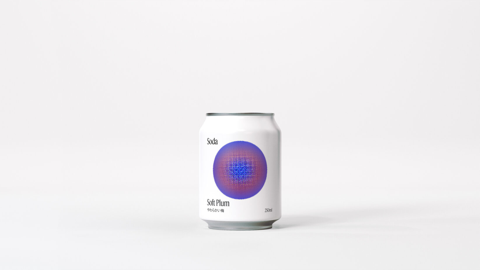 Minimal soda can mockup featuring a soft plum design in a white background perfect for branding and packaging presentations and design projects.