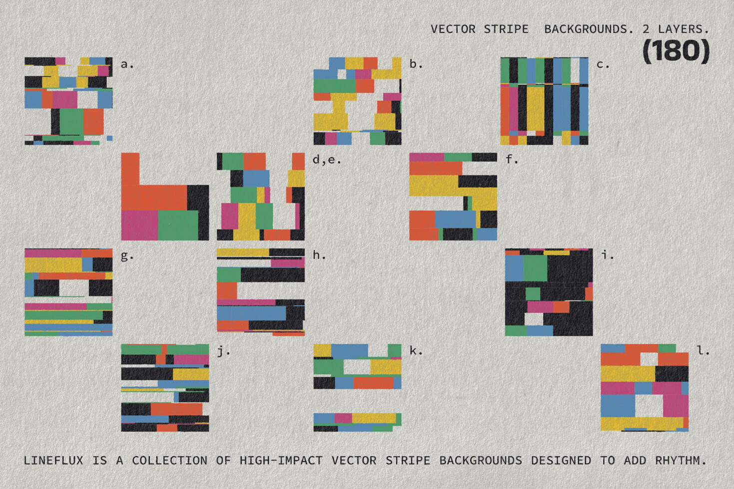 Colorful vector stripe backgrounds collection for designers. High-impact graphics for templates. Ideal for creative design projects and mockups.