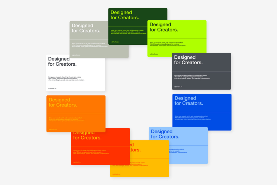 Multicolored design templates with text Designed for Creators. Ideal for designers seeking vibrant, customizable assets to enhance visual projects.