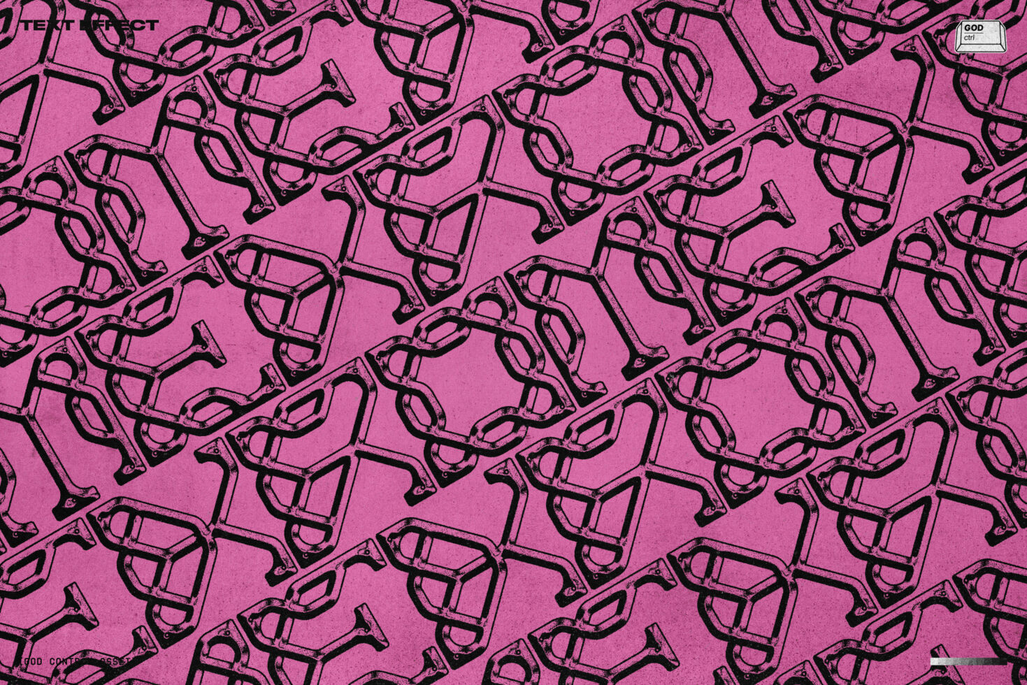 Geometric black and pink pattern with textured effect. Ideal for graphic design backgrounds and templates. Abstract repeating shapes, artistic design asset.
