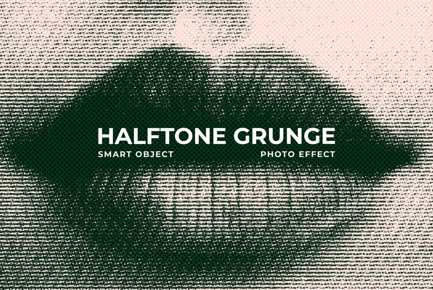 Halftone grunge effect with smart object feature for designers. Ideal for graphics projects needing a vintage or retro look. Perfect for templates.