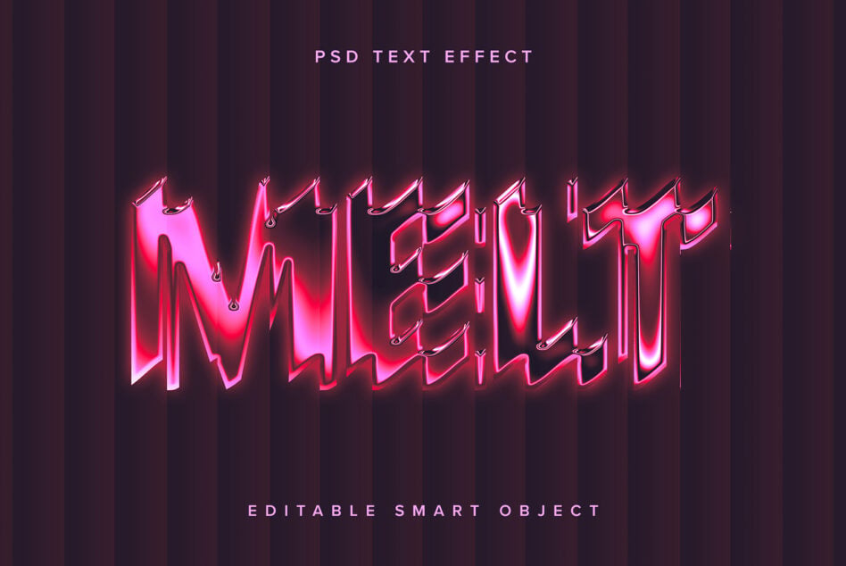 Hot pink neon text effect with jagged edges on dark striped backdrop
