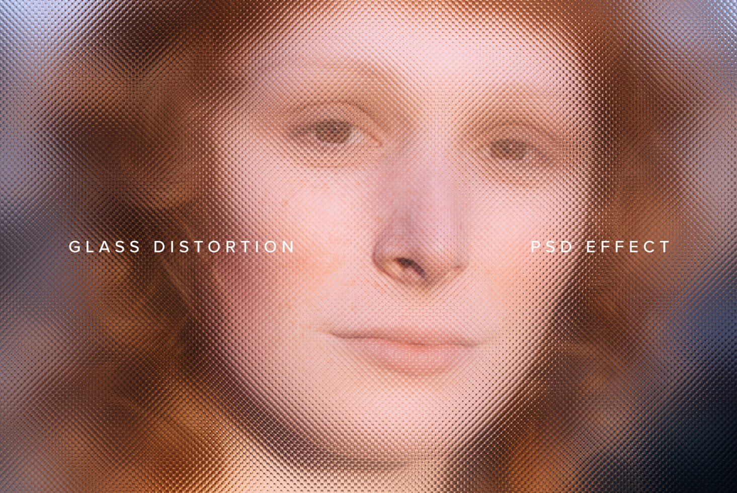 Glass distortion PSD effect showcasing a blurred face through textured glass Ideal for mockups and graphic design enhancing visual creativity and uniqueness