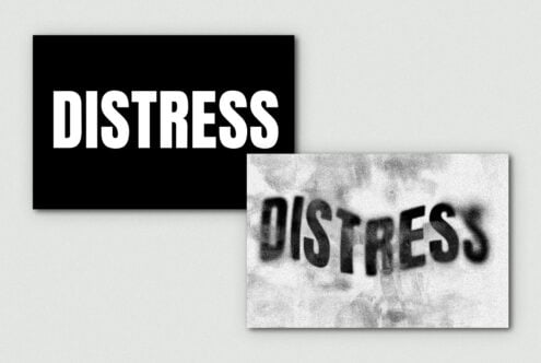 Distress text effect template with bold and blurred styles for graphic design projects. Ideal for creating striking visual impact in digital assets.