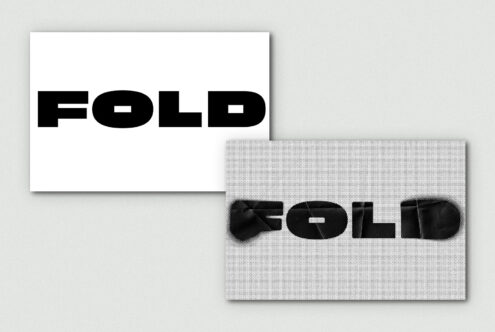 Bold typography design with the word fold in two styles black and white flat version and a textured version useful for graphic design mockups and templates.