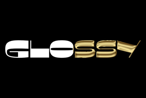 Glossy 3D text design in gold and white on black background digital typography graphic suitable for designers branding projects templates marketing